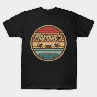 maroon 5 cassette retro circle T-Shirt